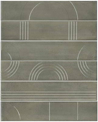 Kerama marazzi Панно Мажорель зелёный глянцевый (из 6 частей 6х28,5) 36x28,5x1
