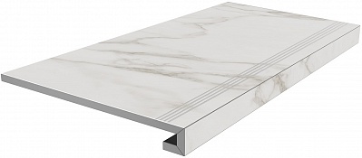 Kerama marazzi Ступень клеёная Монте Тиберио серый светлый лаппатированный 33x80x0,9