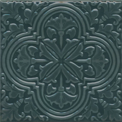 Kerama marazzi Декор Фес зелёный тёмный глянцевый 15x15x0,77