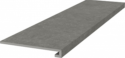Kerama marazzi Ступень фронтальная клееная Касабланка HP серый тёмный матовый обрезной 33x119,5x0,9