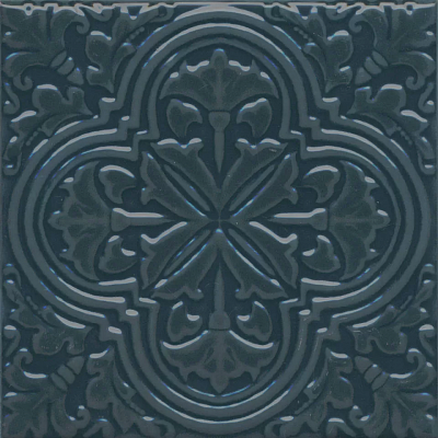 Kerama marazzi Декор Фес бирюзовый тёмный глянцевый 15x15x0,77
