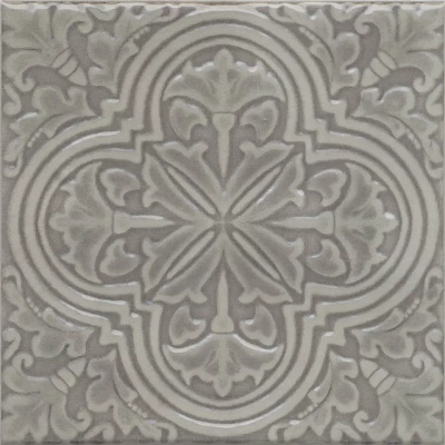Kerama marazzi Декор Фес серый глянцевый 15x15x0,77