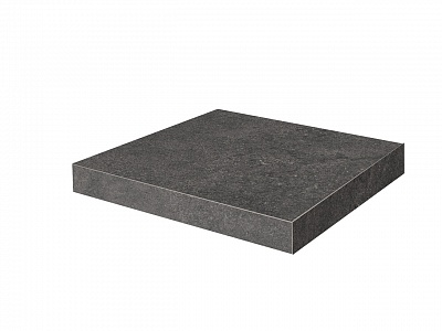 Kerama marazzi Ступень угловая клееная Портленд антрацит матовый обрезной 33x33x0,9