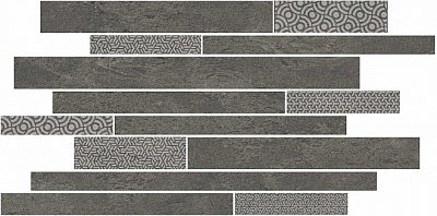 Kerama marazzi SBM011\SG4585 Декор Ламелла серый тёмный мозаичный 25х50,2
