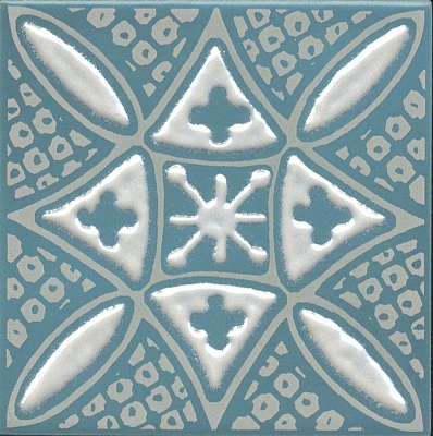 Kerama marazzi Декор Бахия 2 бирюзовый глянцевый 9,8x9,8x0,7