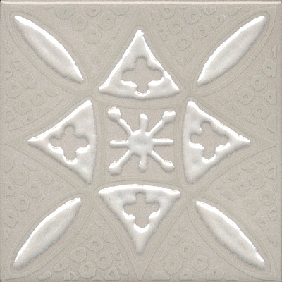 Kerama marazzi Декор Бахия 2 серый светлый глянцевый 9,8x9,8x0,7