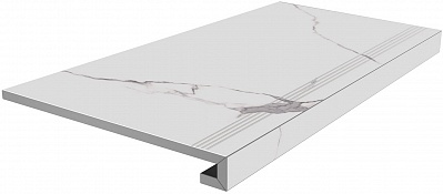 Kerama marazzi Ступень клеёная Монте Тиберио белый лаппатированный 33x80x0,9