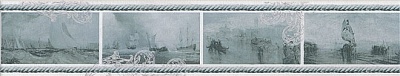 Kerama marazzi STG\B209\15016 Бордюр Ньюпорт Корабли зелёный 7,2х40